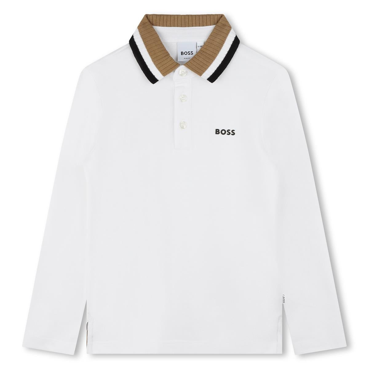 男童白色棉Polo衫