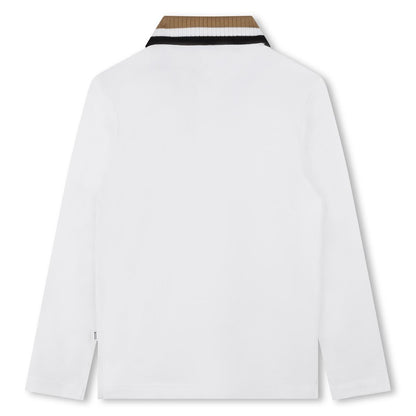 男童白色棉Polo衫