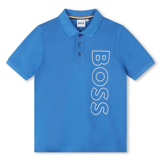 男童蓝色棉Polo衫