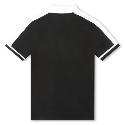 男童黑色棉Polo衫