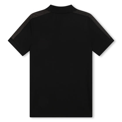 男童黑色棉Polo衫