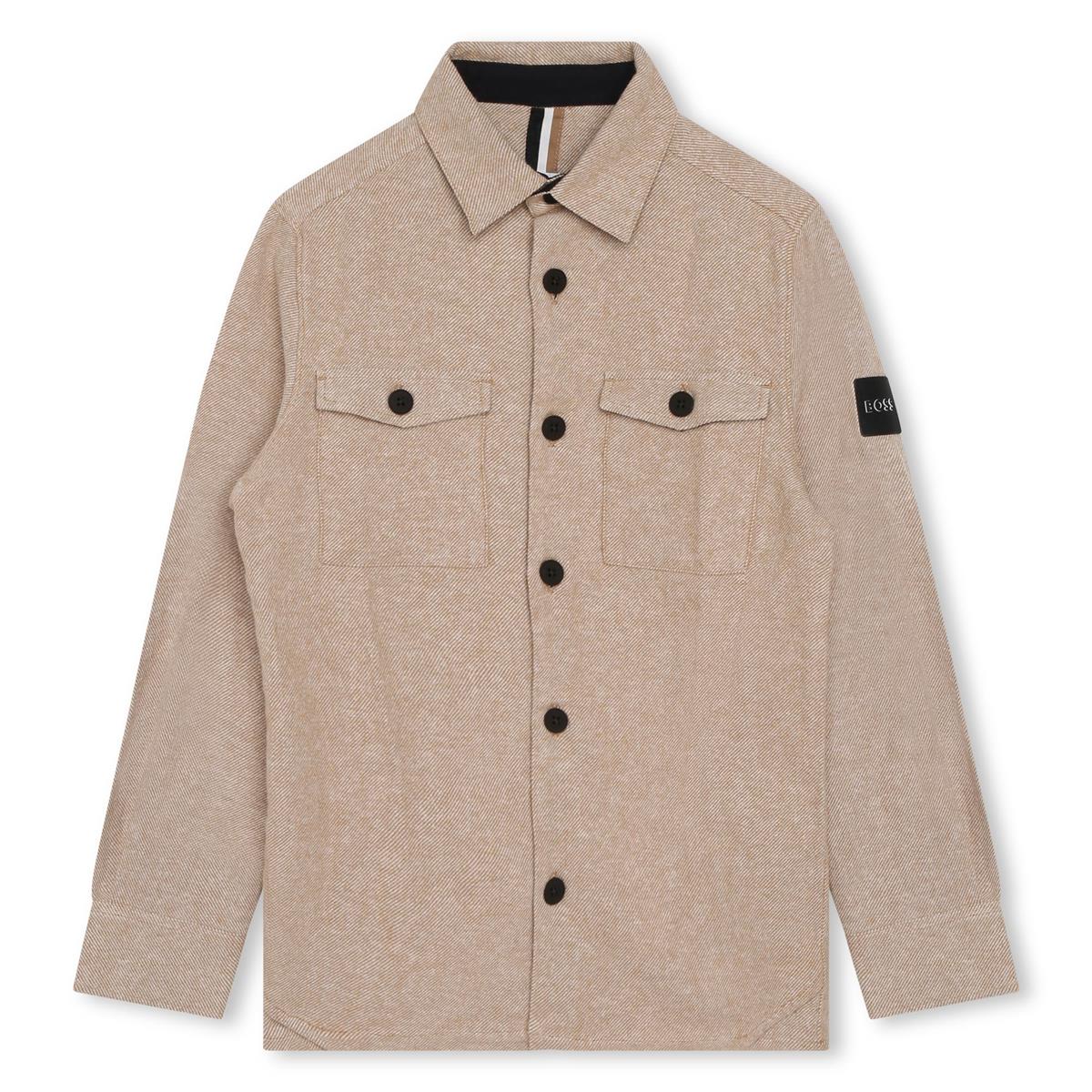 男童米色棉衬衫