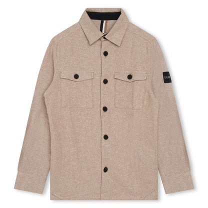 男童米色棉衬衫