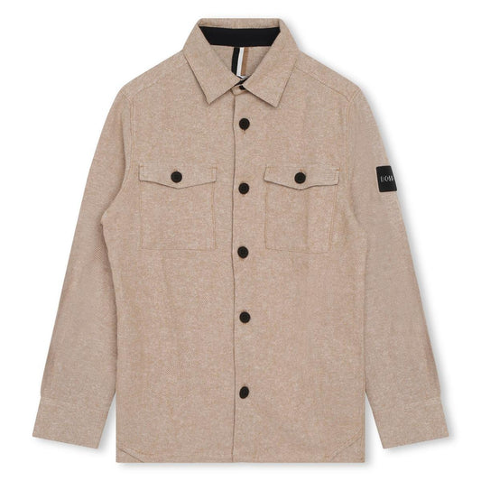 男童米色棉衬衫