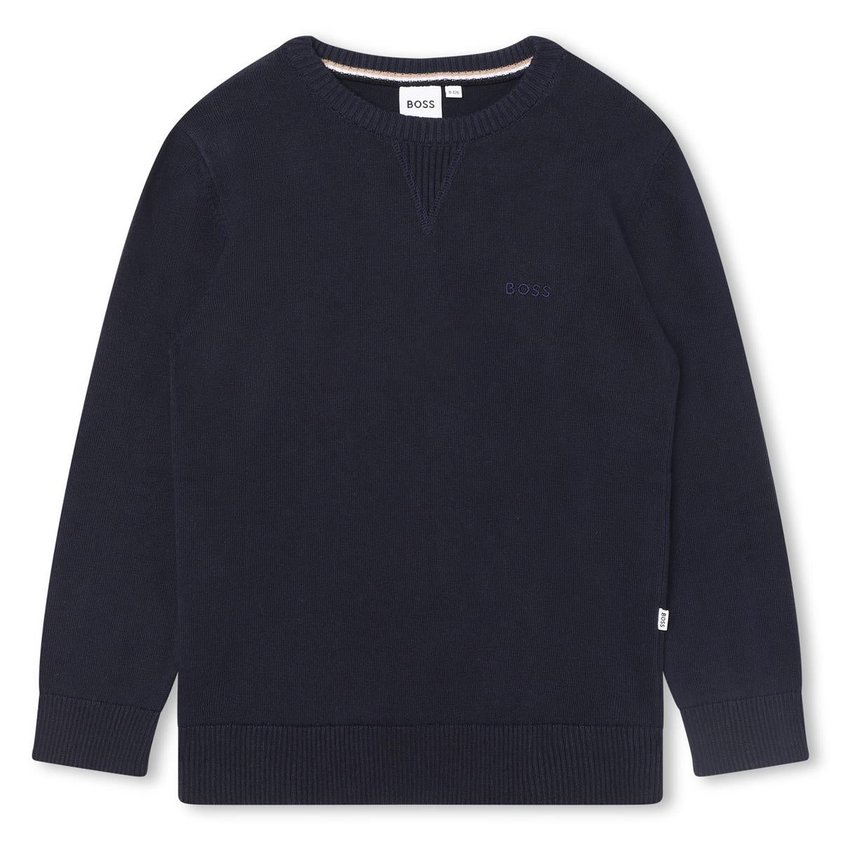 男童蓝色棉毛衣