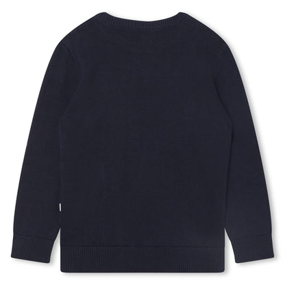 男童蓝色棉毛衣