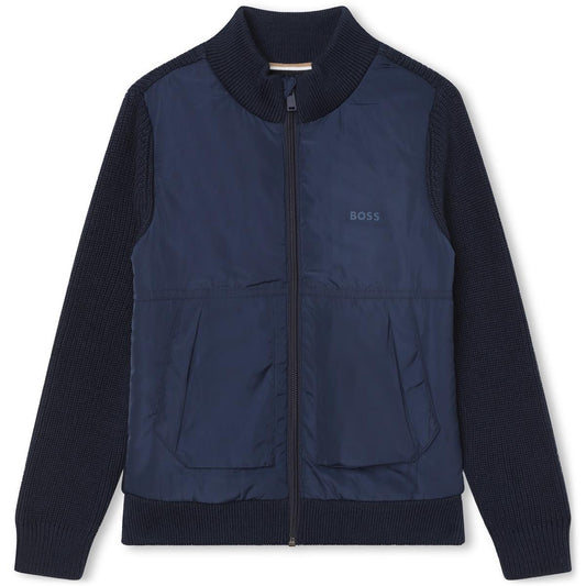 男童蓝色拉链夹克