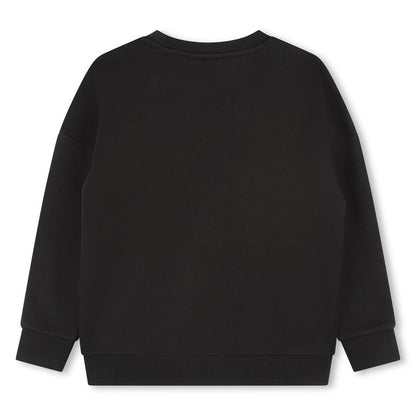 男童黑色Logo棉卫衣