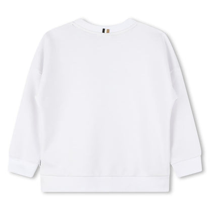 男童白色Logo棉卫衣