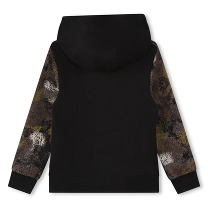 男童黑色连帽棉卫衣