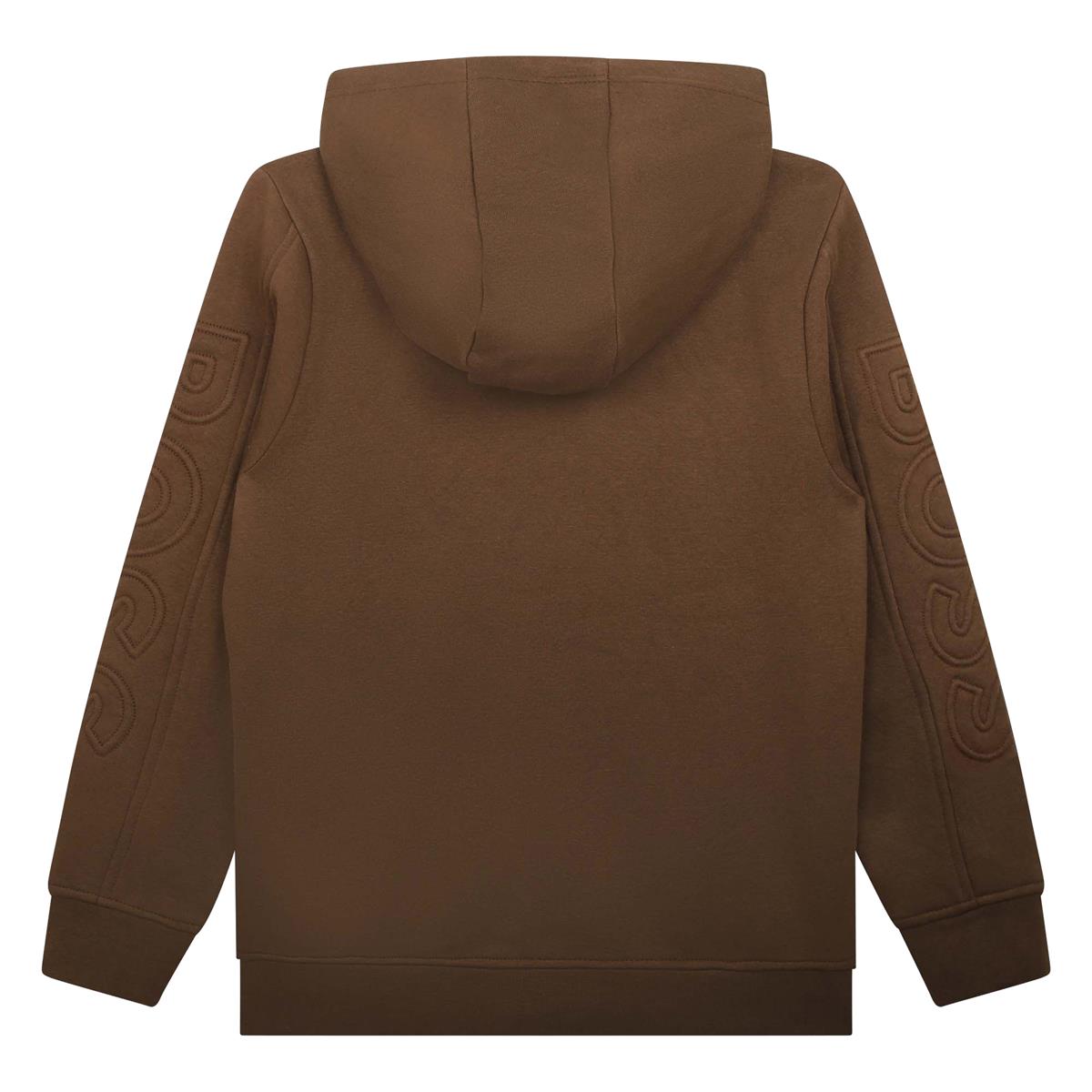 男童棕色拉链上衣