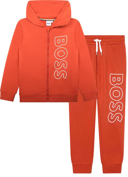 男童橙色棉套装