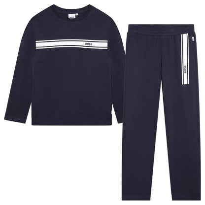 男童蓝色棉套装