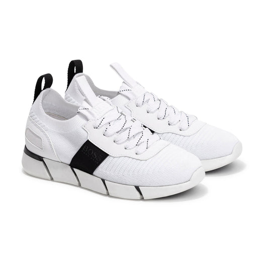 男童白色Logo运动鞋