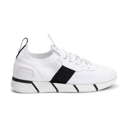 男童白色Logo运动鞋