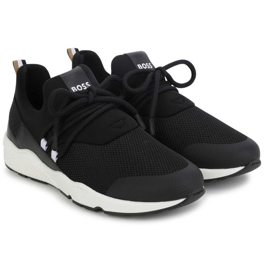 男童黑色Logo运动鞋