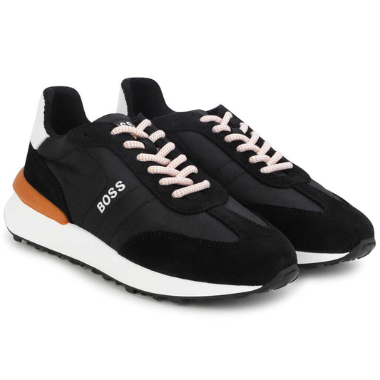 男童黑色Logo运动鞋