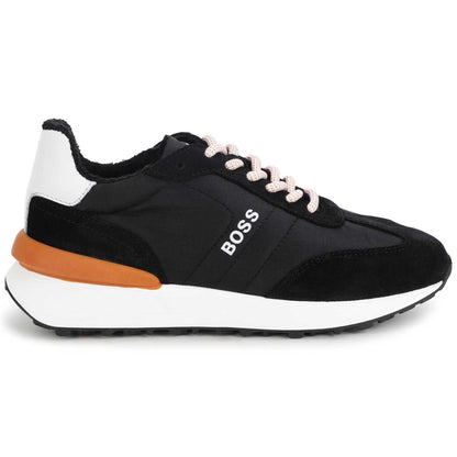 男童黑色Logo运动鞋