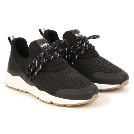 男童黑色Logo运动鞋