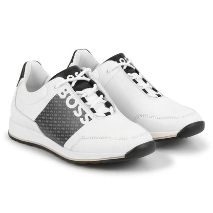 男童白色Logo运动鞋