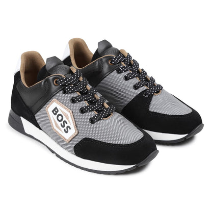 男童黑色Logo运动鞋