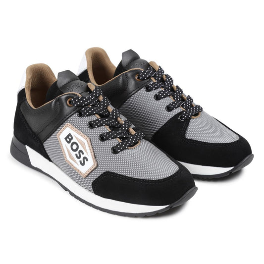 男童黑色Logo运动鞋