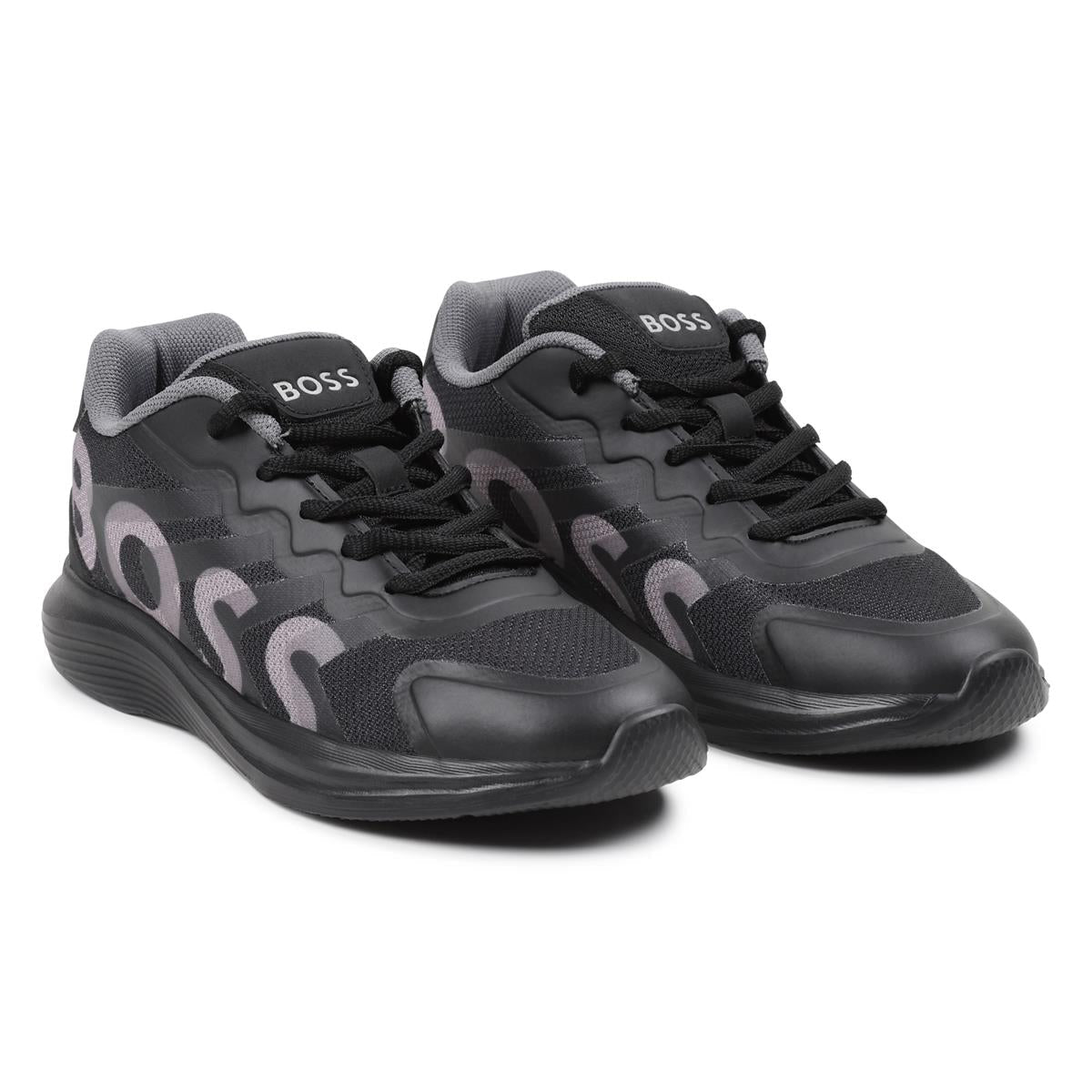 男童黑色Logo运动鞋