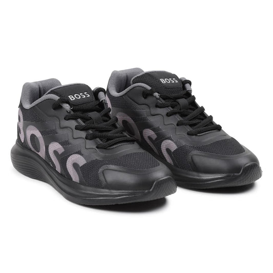 男童黑色Logo运动鞋