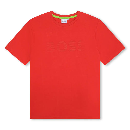 男童红色Logo棉T恤