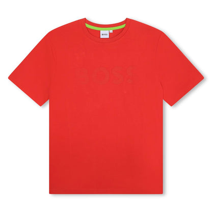 男童红色Logo棉T恤