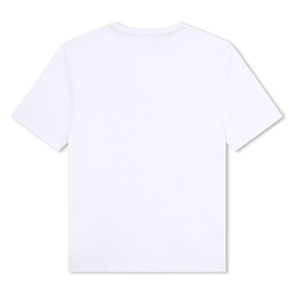 男童白色Logo棉T恤