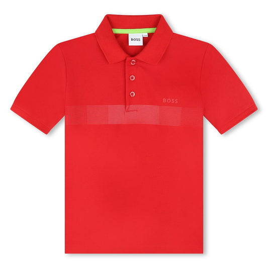 男童红色棉Polo衫