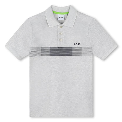 男童灰色棉Polo衫