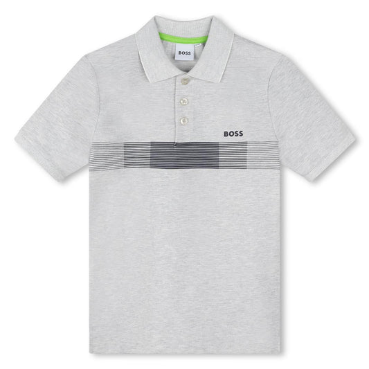 男童灰色棉Polo衫