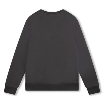 男童深灰色Logo棉卫衣