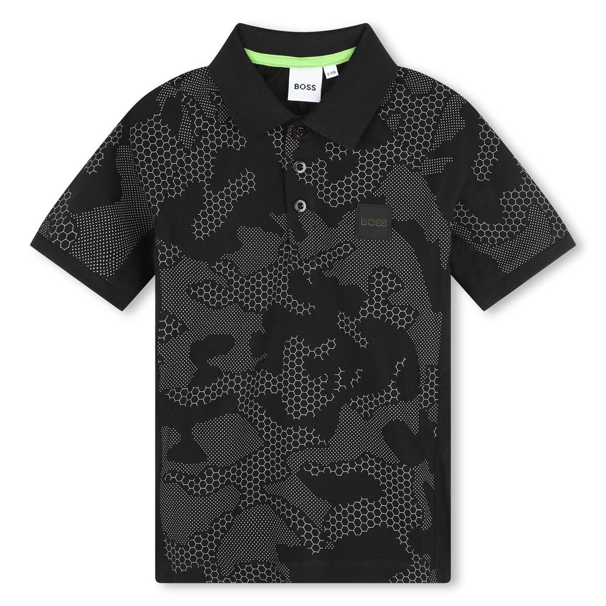 男童黑色棉Polo衫