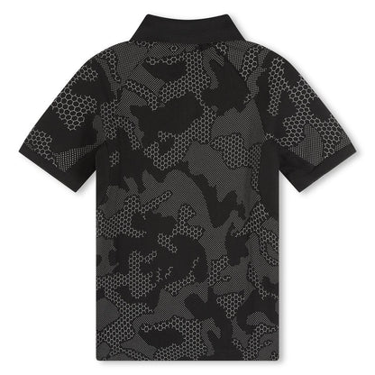 男童黑色棉Polo衫