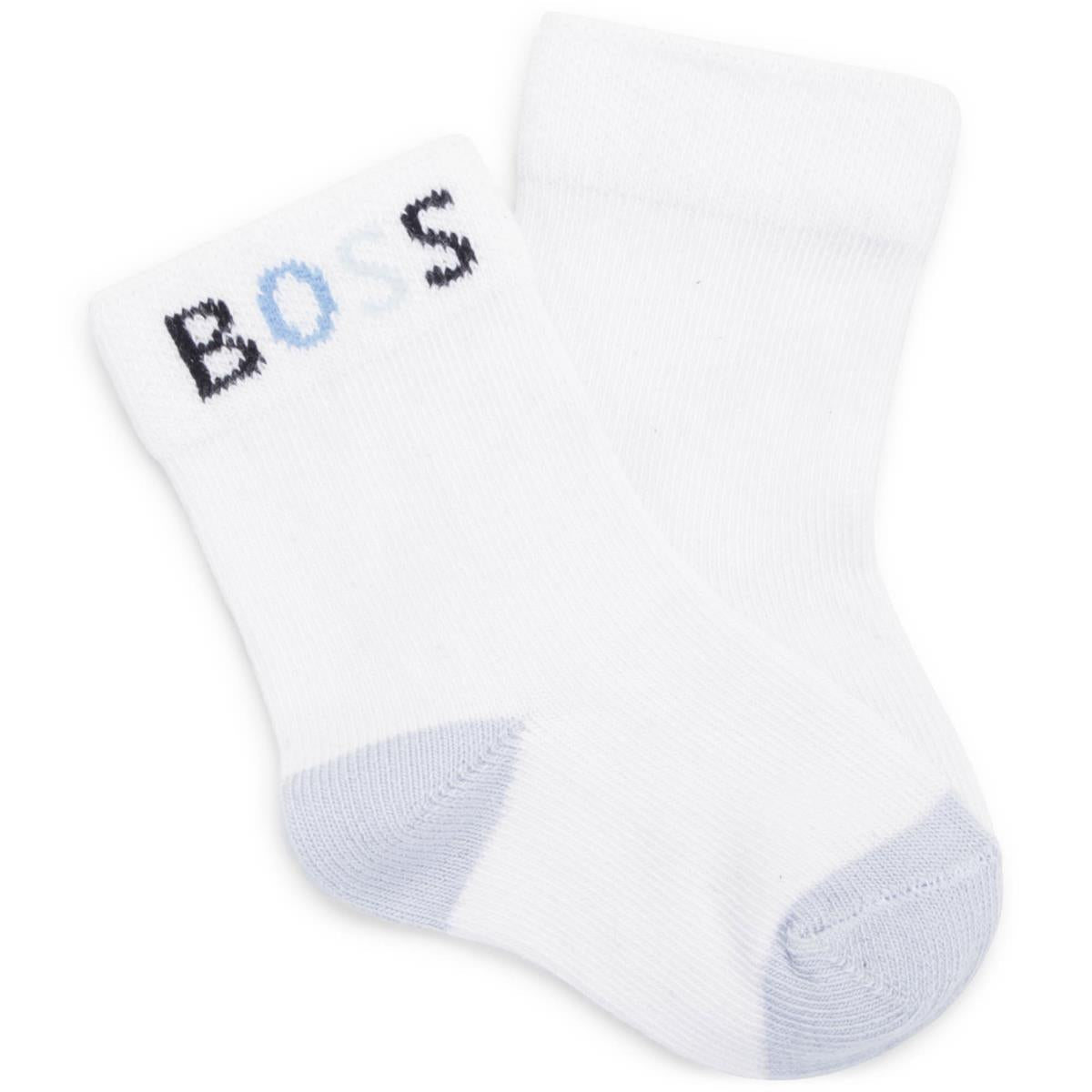 男婴白色Logo袜子(2件)