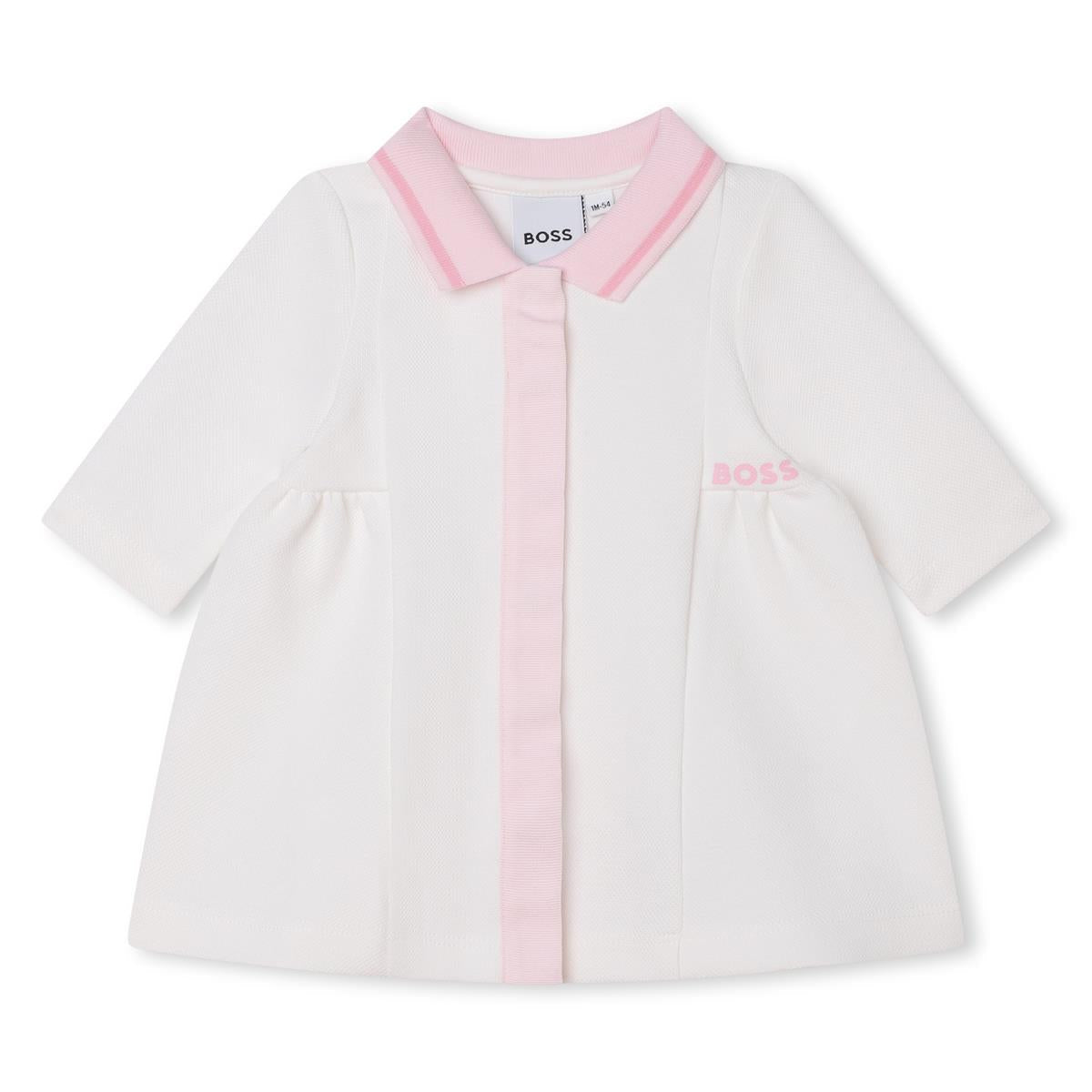 女婴白色棉连衣裙