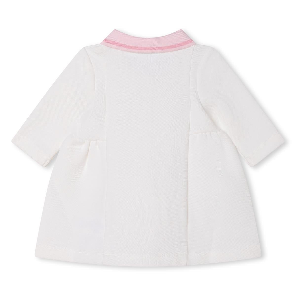 女婴白色棉连衣裙