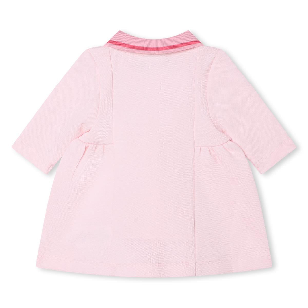 女婴粉色棉连衣裙