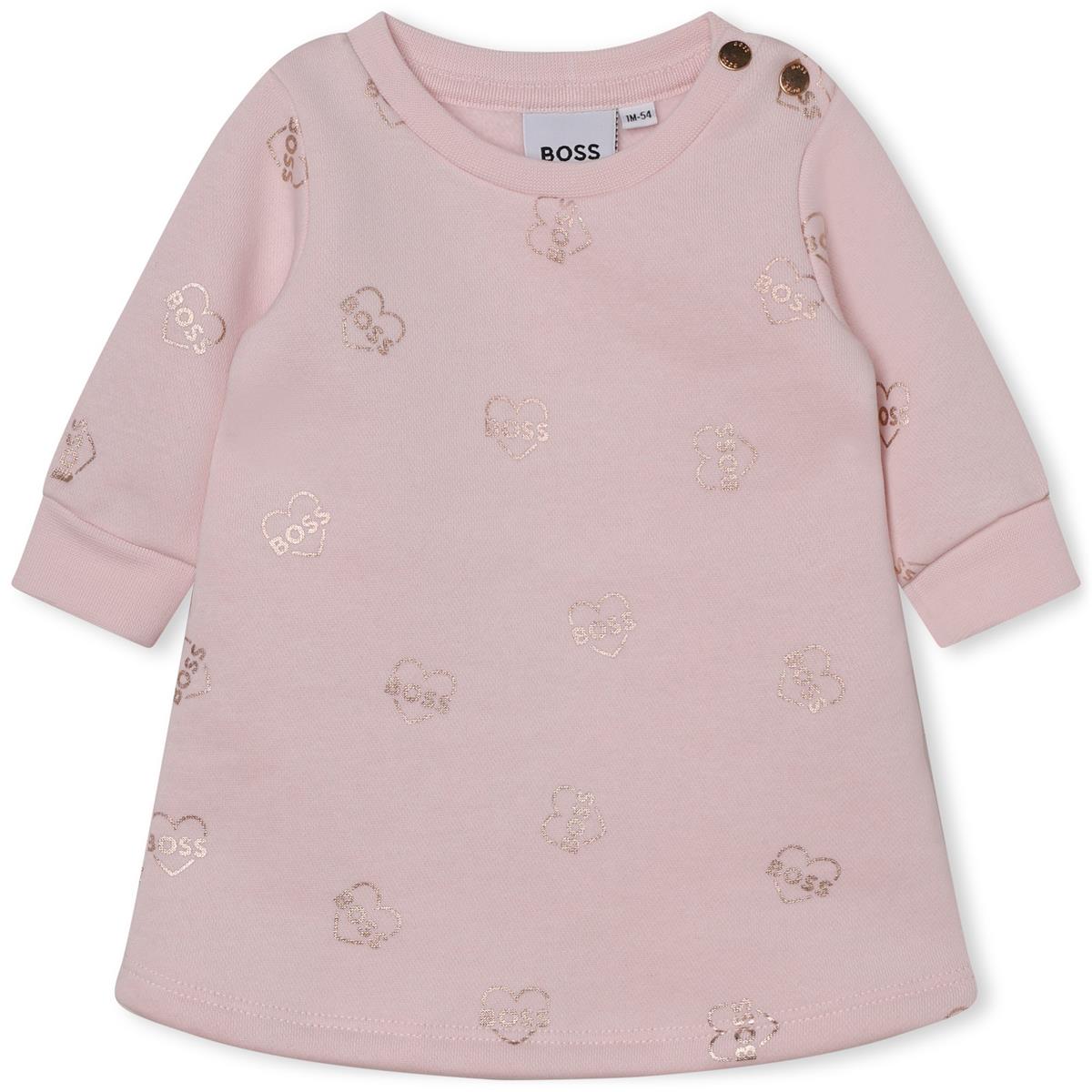 女婴粉色棉连衣裙