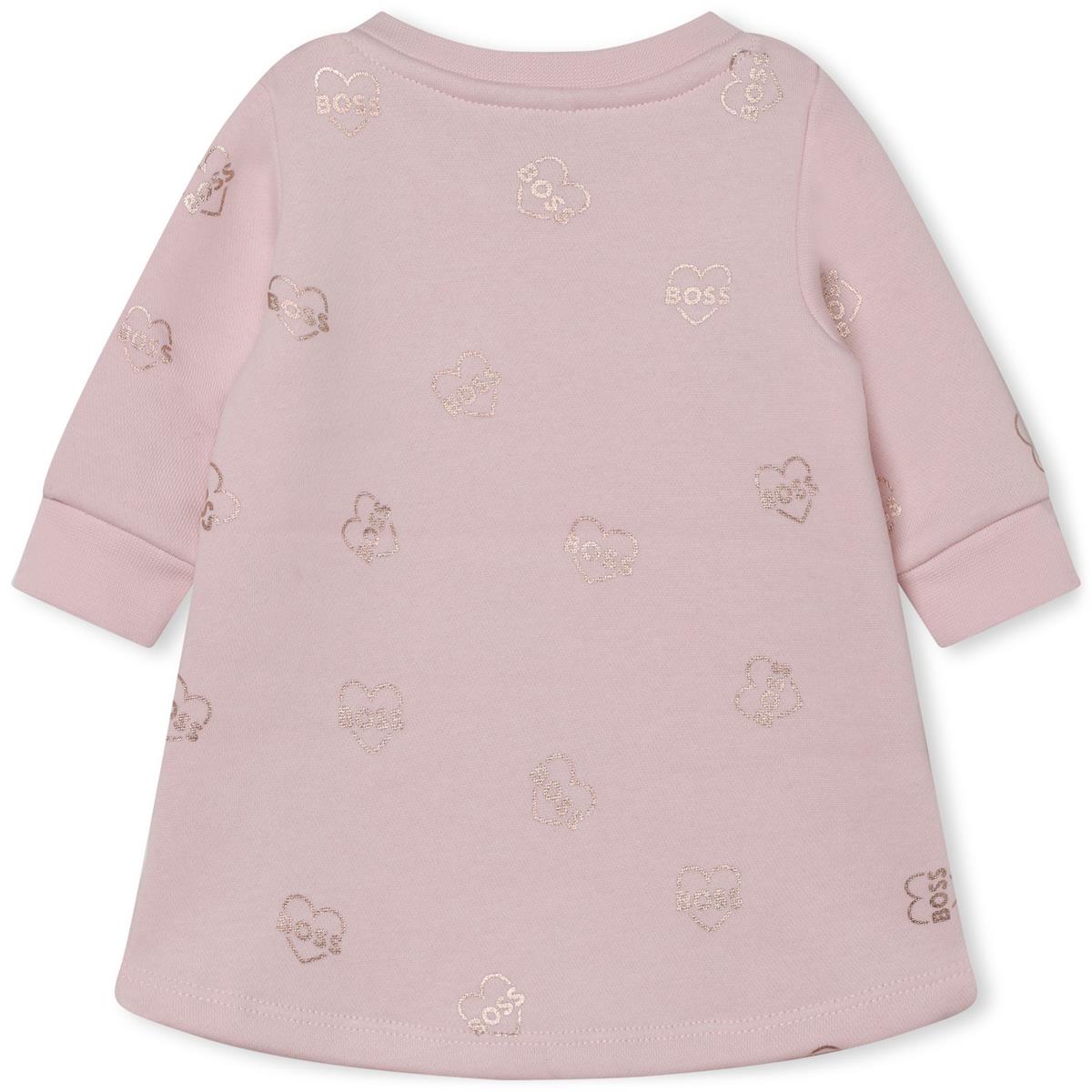 女婴粉色棉连衣裙