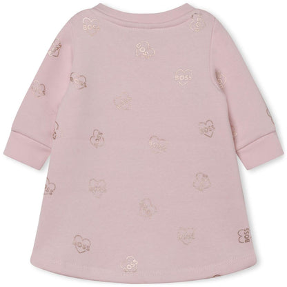 女婴粉色棉连衣裙