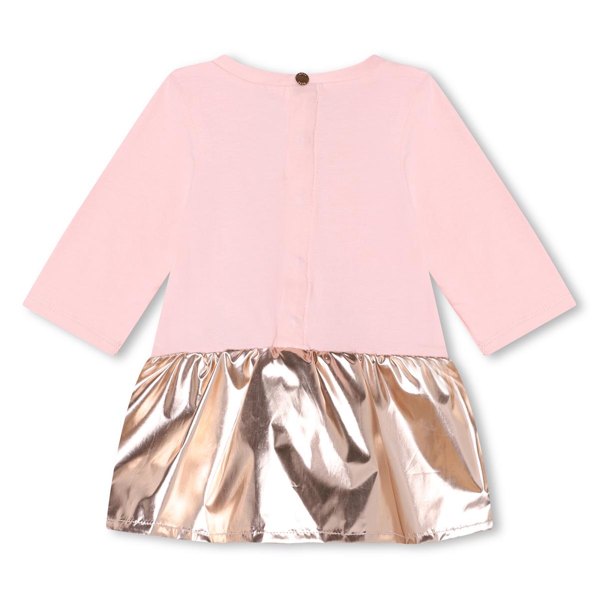 女婴粉色棉连衣裙