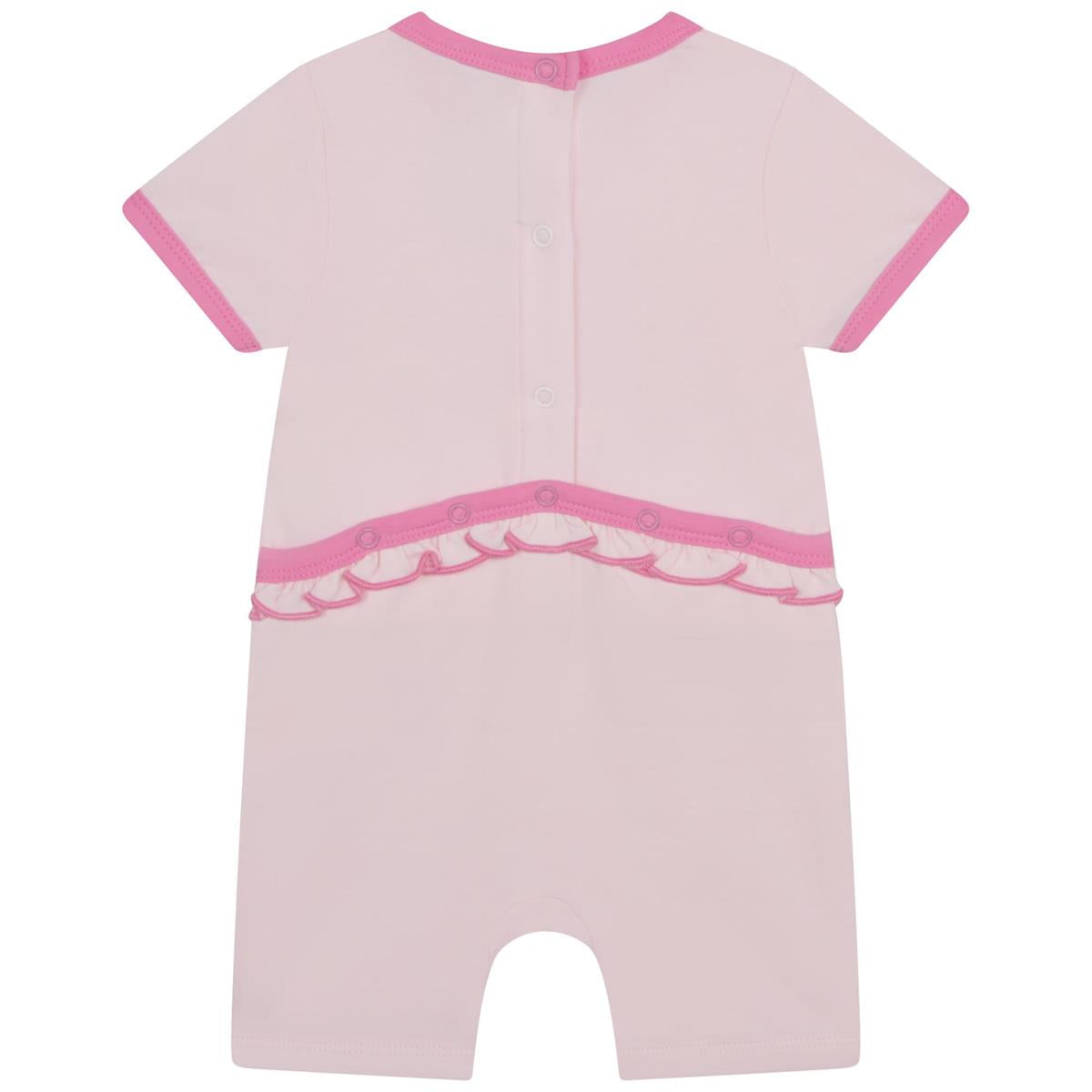 女婴粉色Logo棉连体衣