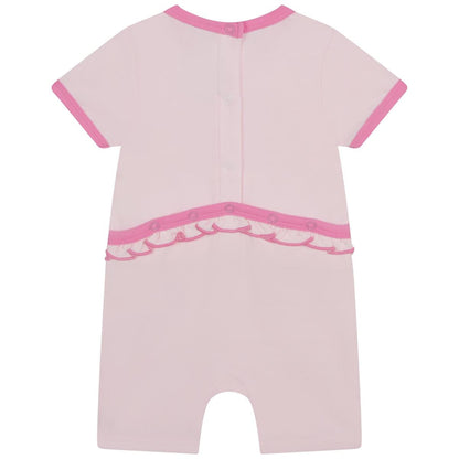 女婴粉色Logo棉连体衣