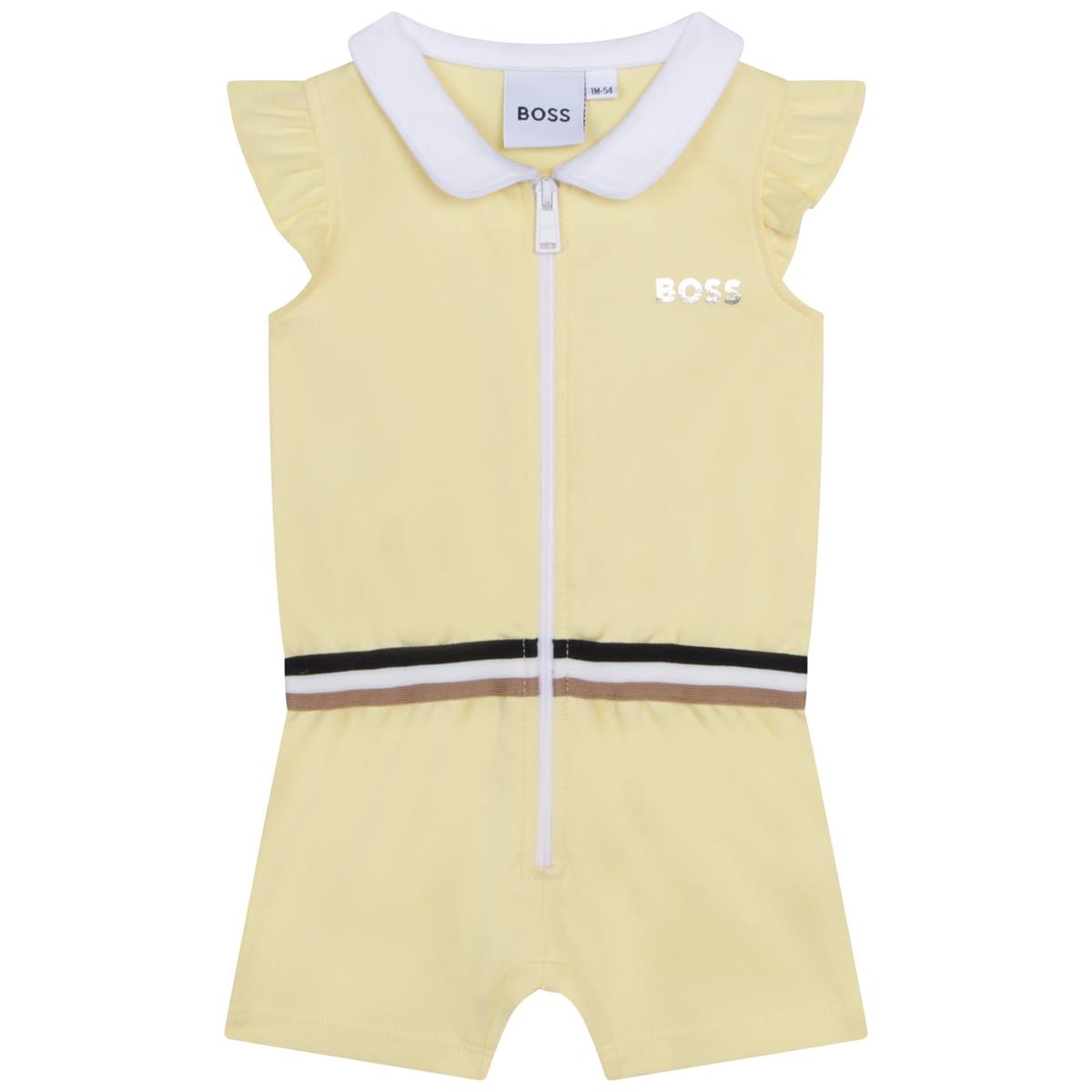 女婴黄色棉连体衣