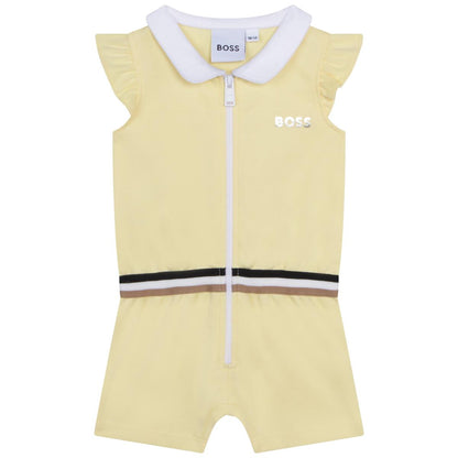 女婴黄色棉连体衣