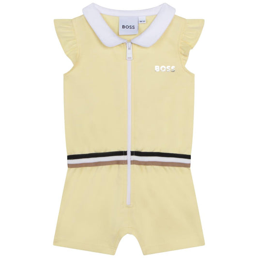 女婴黄色棉连体衣